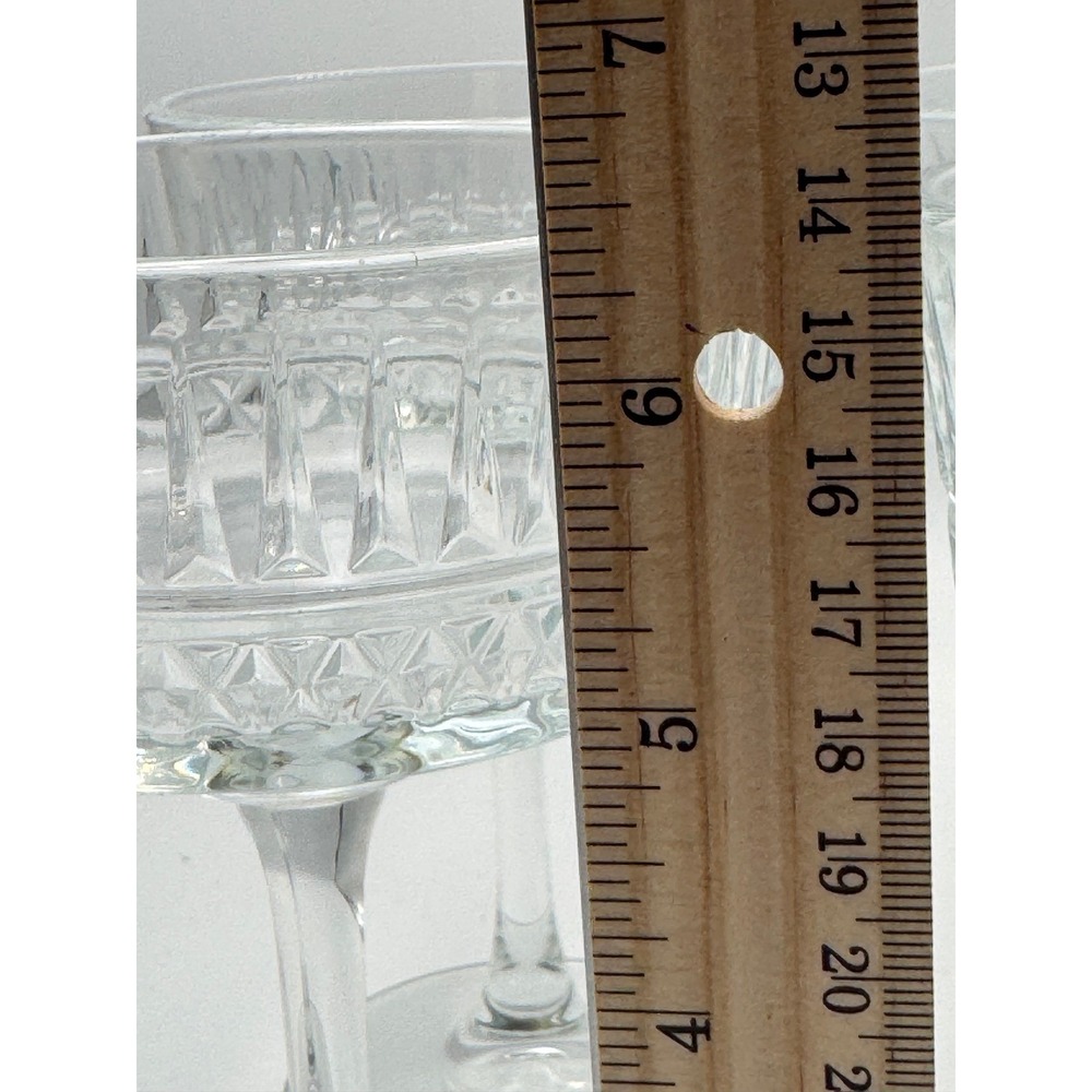 Panache Set of 4  Clear Fluted Diamond Band Champagne Coupe Cocktail‎ Glasses - Picture 5 of 7